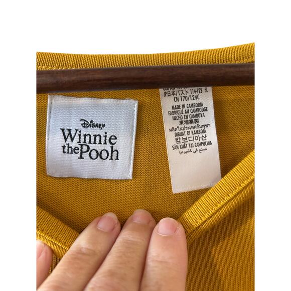 NWT Disney Parks Winnie The Pooh Drop Waist Dress Size 1X Mustard Yellow - Picture 4 of 10